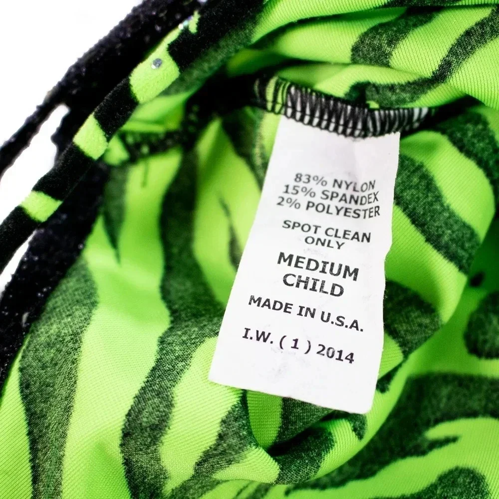Girl's Green Zebra Print Sequin Dress M
